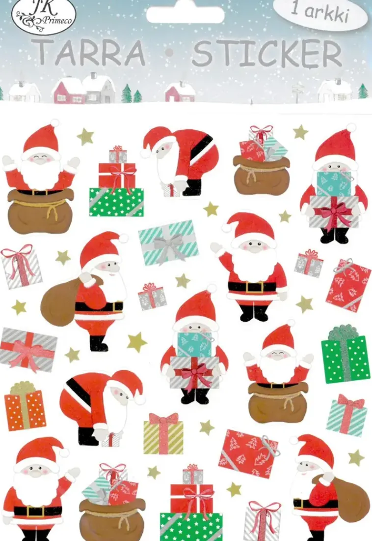 J.K. Primeco Askartelutarvikkeet>Tarra-Arkki Joulupukki Ja Lahjat