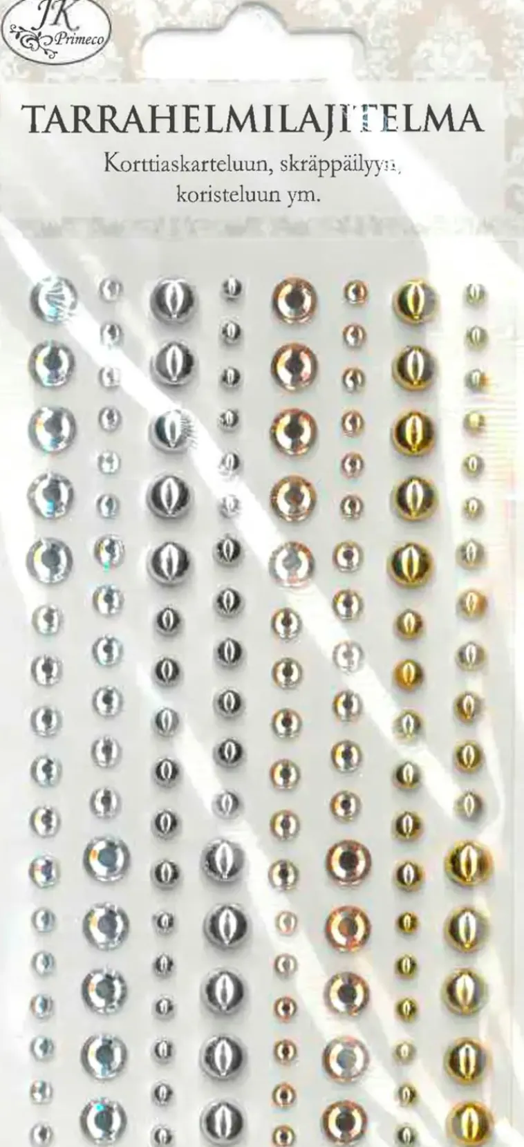 J.K. Primeco Askartelutarvikkeet>Tarrahelmilajitelma Kulta/Hopea