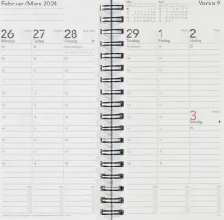 TimeSystem Kalenterit>Taskukalenteri Time System Memory Eko Musta 2024